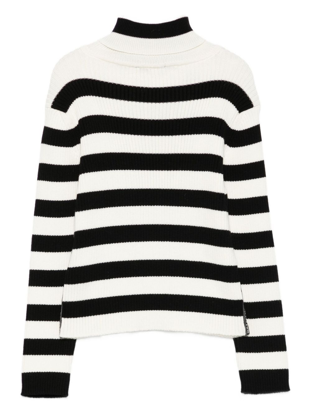 Balmain Striped High-neck Sweater In Black