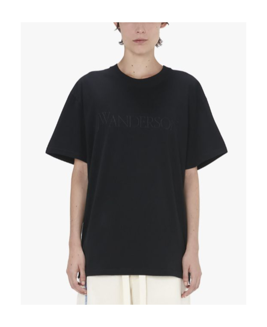 Jw Anderson Logo-embroidered T-shirt In Black