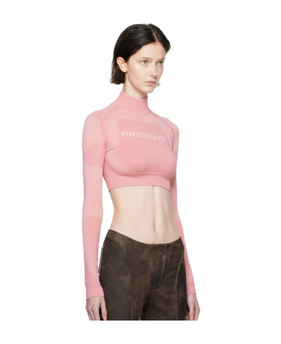Misbhv Pink Cropped Sport Top In Pink