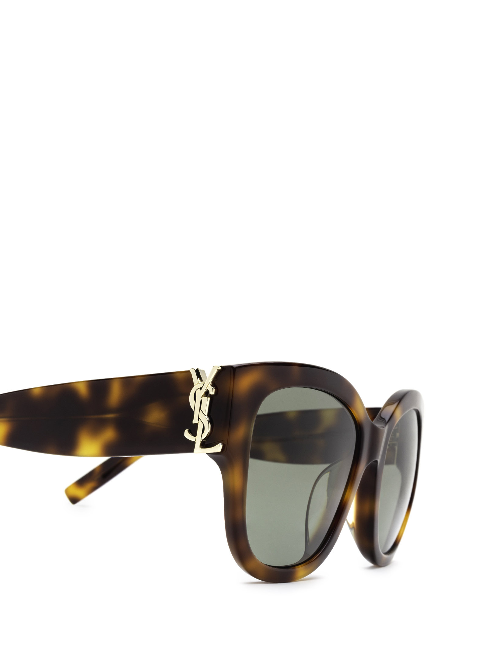 Saint Laurent Tortoiseshell-effect Tinted Sunglasses In Gray