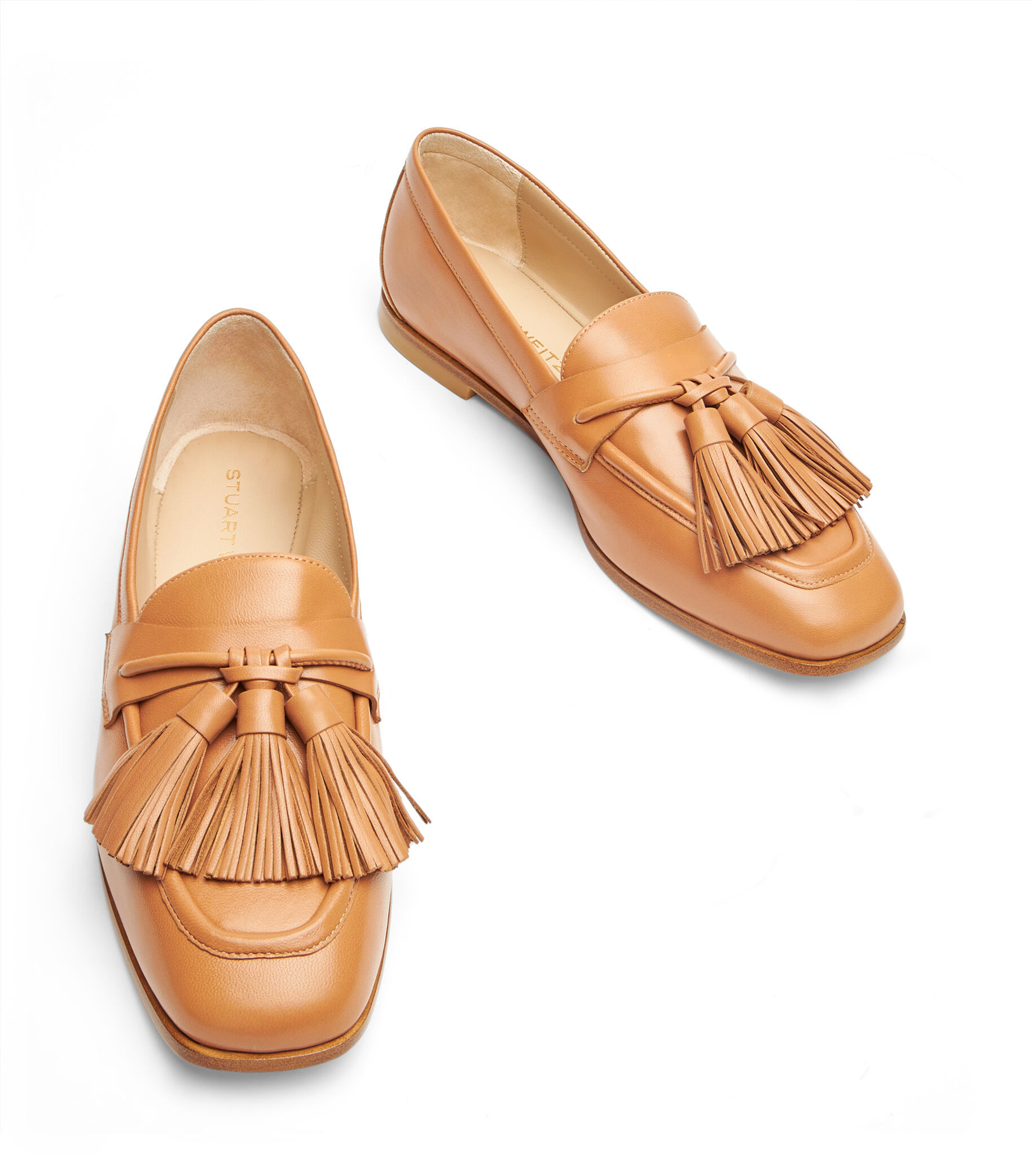 Stuart Weitzman Monday Tassel Loafer Shoes In Brown