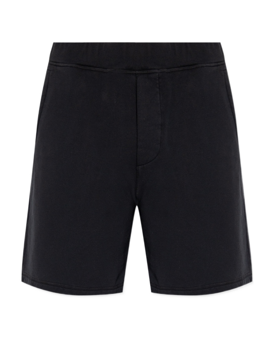 Shop Dsquared2 Logo-print Cotton Track Shorts In Black