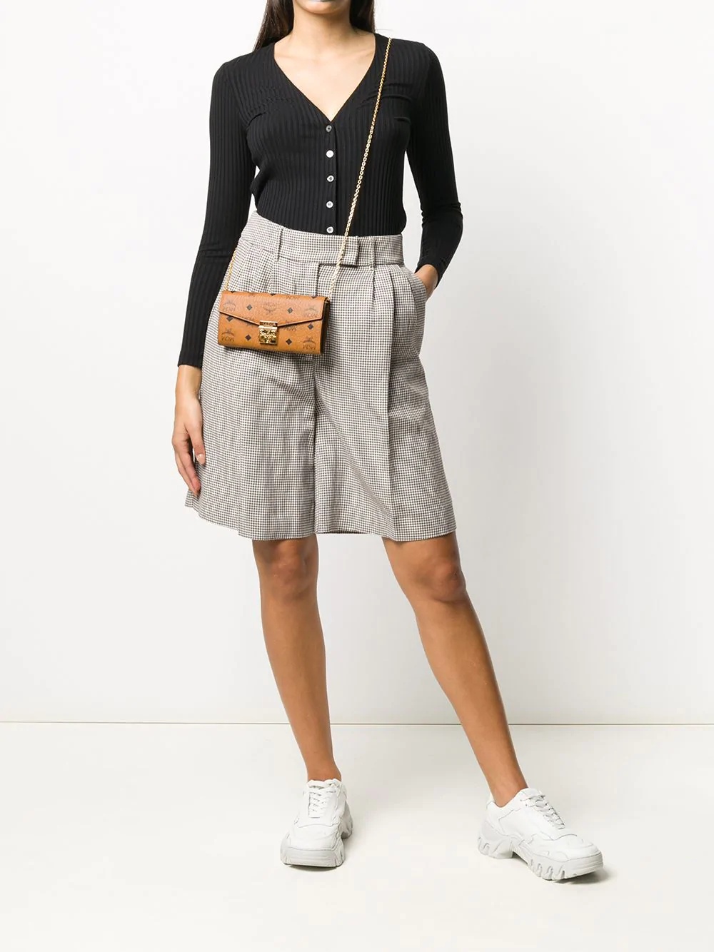 Mcm Large Patricia Crossbody Flap Wallet In Brown