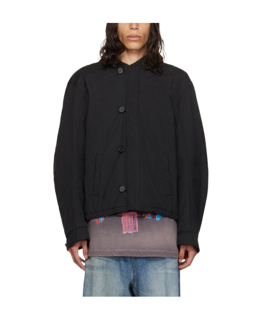 We11 Done Hooded Long-sleeved Casual Jacket In Black