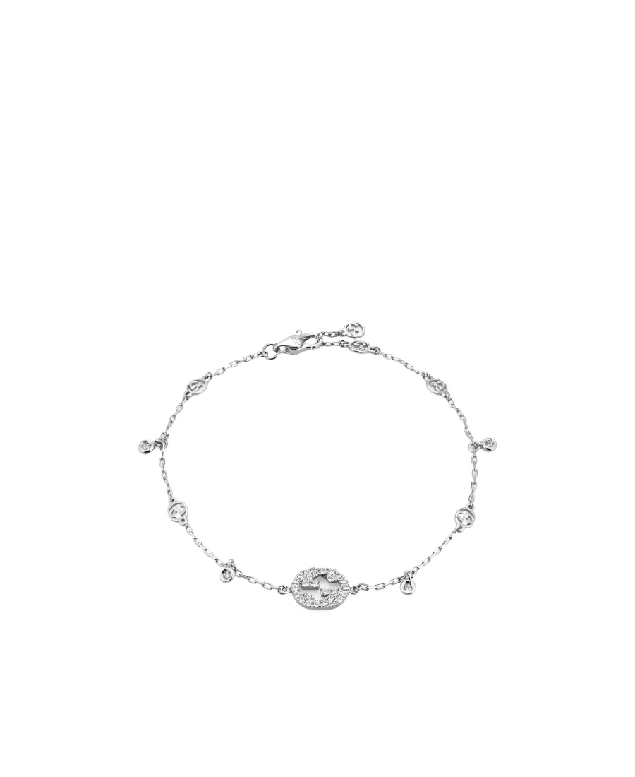 Gucci Interlocking G Diamond Bracelet In White