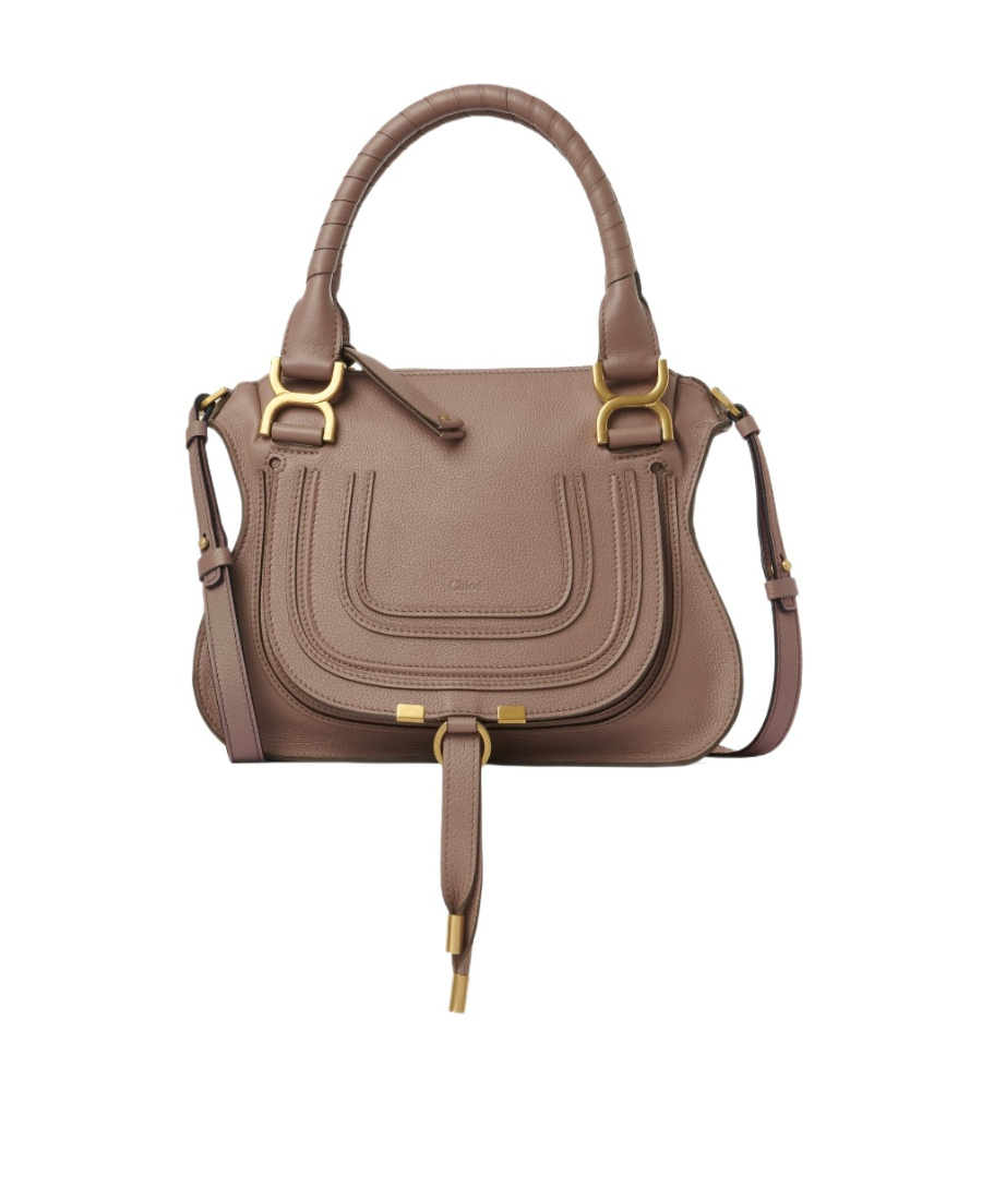 Chloé Marcie Medium Textured-leather Tote In Brown