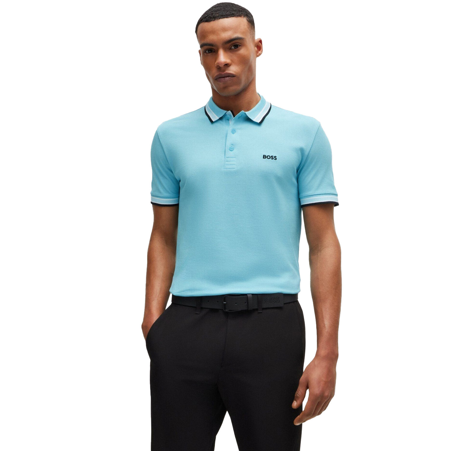 Hugo Boss Short-sleeved Polo Shirt In Blue