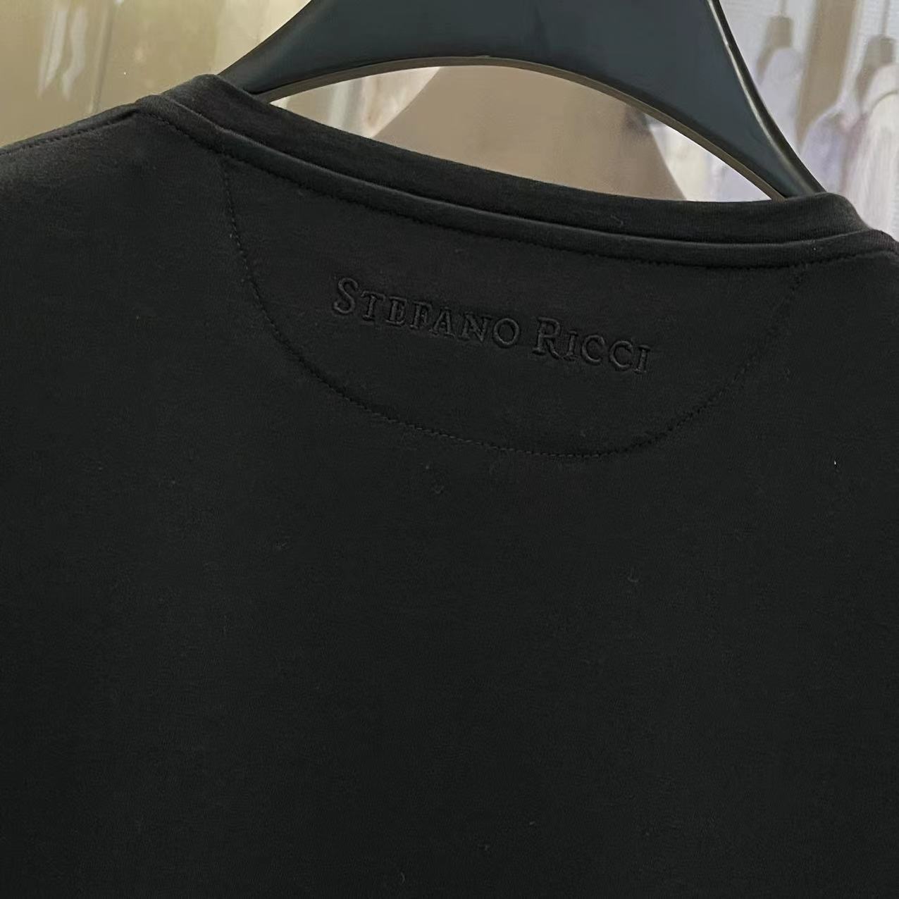 Stefano Ricci Printed Short-sleeved T-shirt In Black