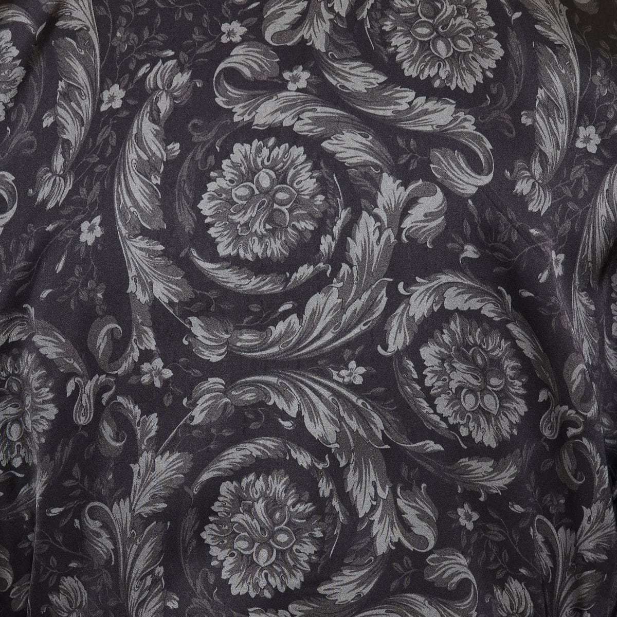 Versace Barocco-print Belted Robe In Black