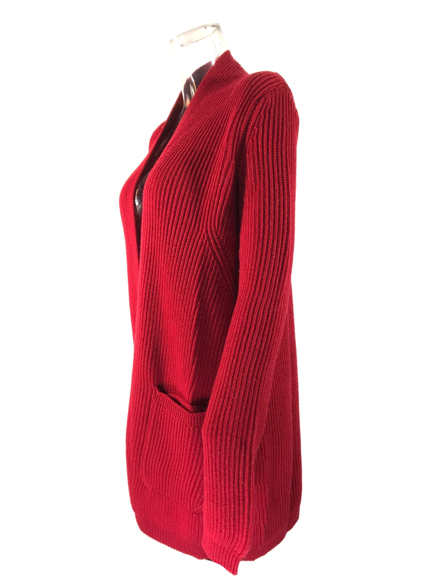 Max Mara Long-sleeved Knitted Cardigan In Red