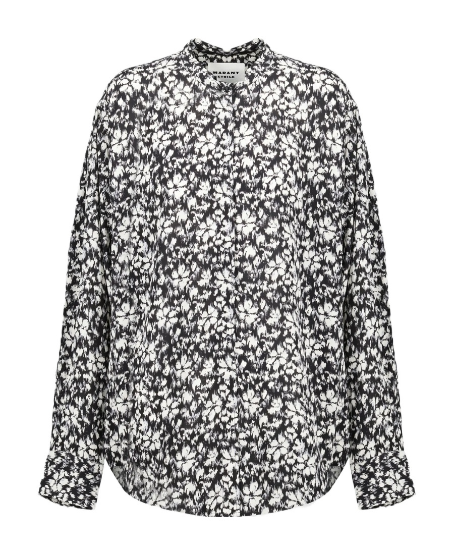 Isabel Marant Étoile Floral-print Round-neck Shirt In Gray