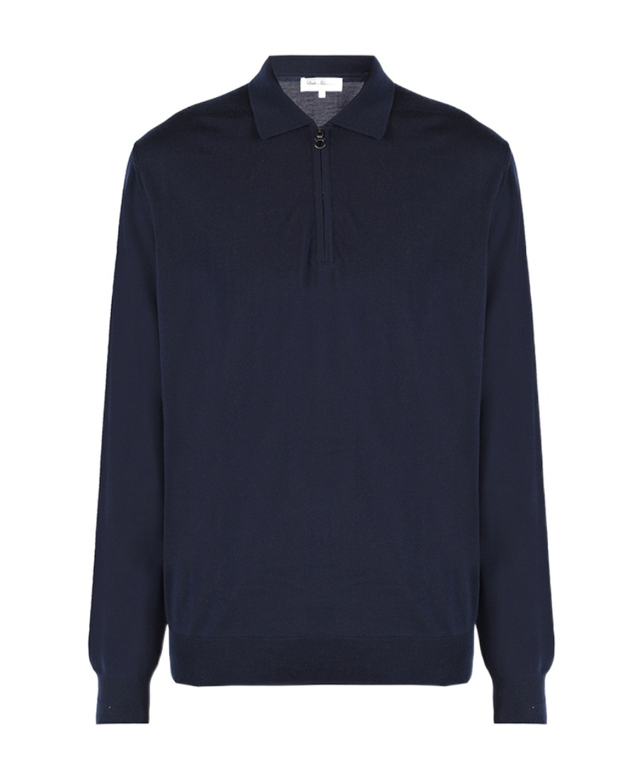 Ferragamo Wool Long-sleeved Sweater In Black