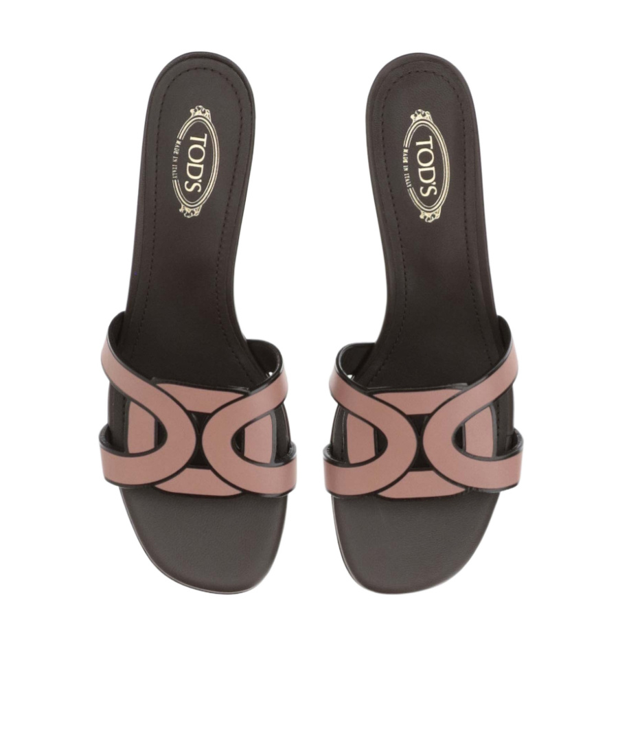 TOD'S LEATHER TWO-TONE MULES 