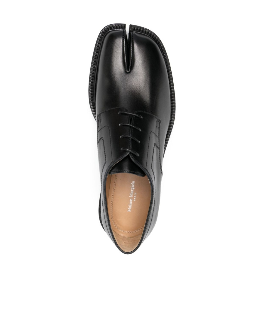 Maison Margiela Women's Leather Tabi Lace-up Shoes In Black