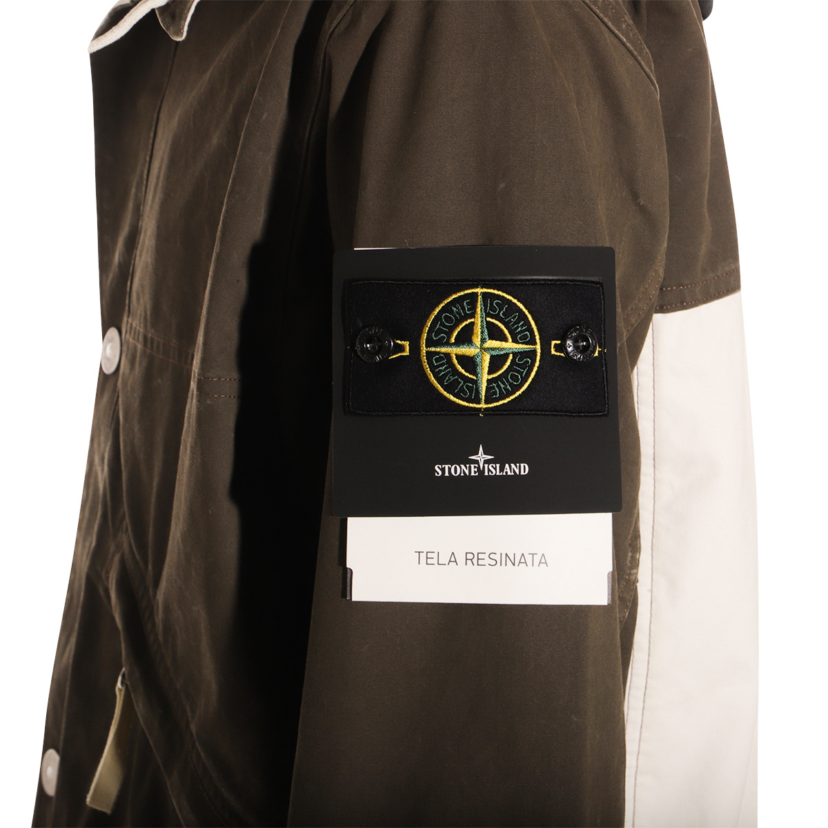 Stone Island Men's Hooded Cotton Jacket In Military Green