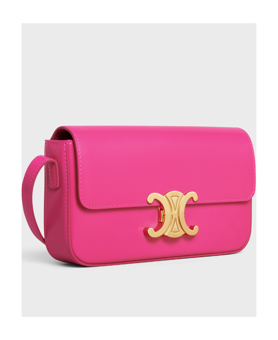 Celine Triomphe Logo Shoulder Bag In Pink