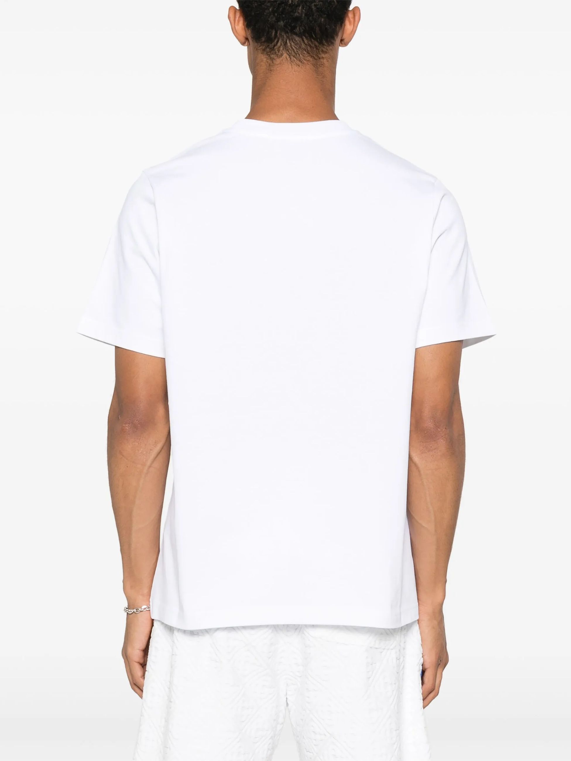 Casablanca White Crewneck T-shirt With Logo On The Front In Cotton Man In White