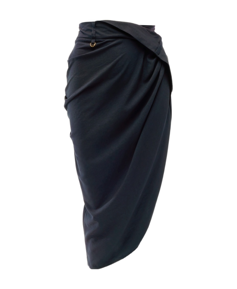 Jacquemus La Jupe Saudade Draped Skirt In Blue