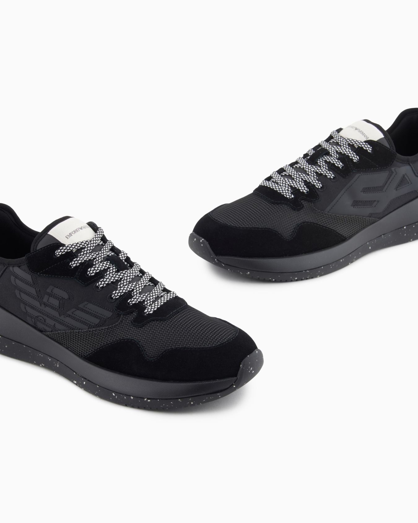 Emporio Armani Lace-up Sneakers In Black