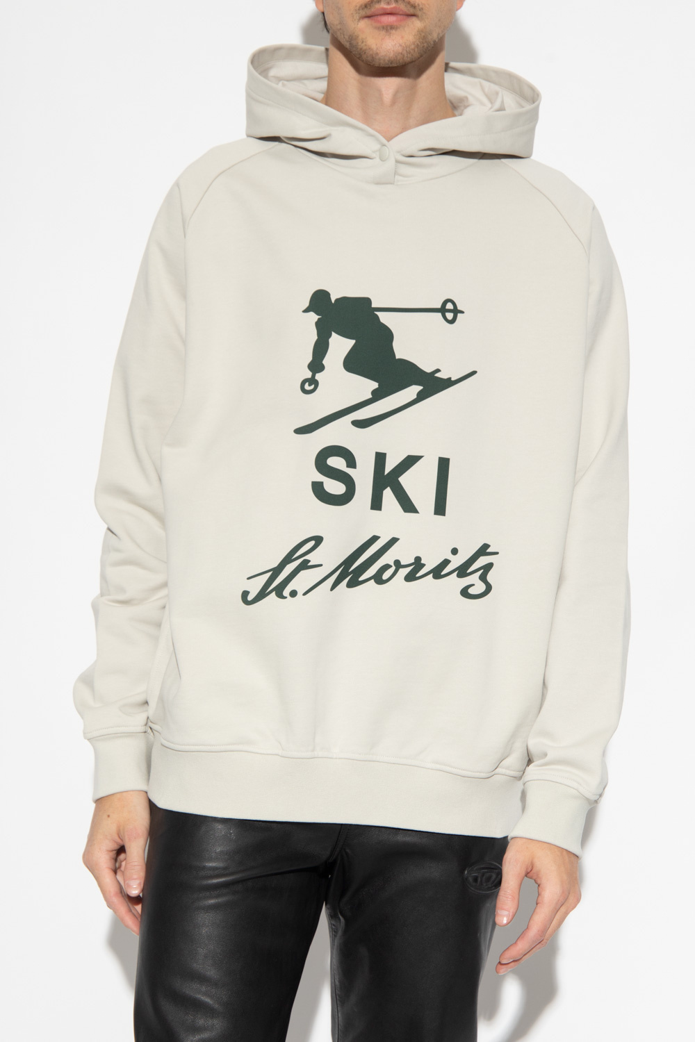 Bally Unisex 6302903 Ski Aspen Hooded Bone Sweatshirt In White