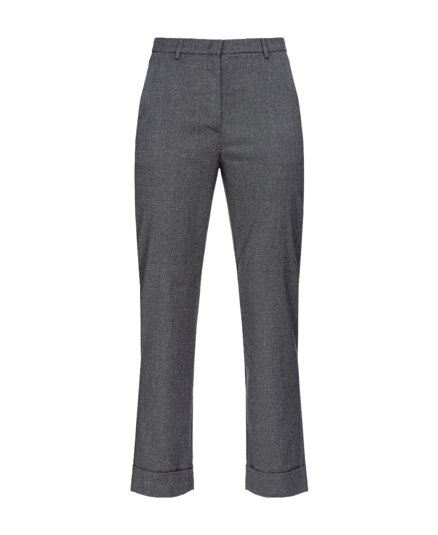 Pinko High-waist Straight-leg Trousers In Black