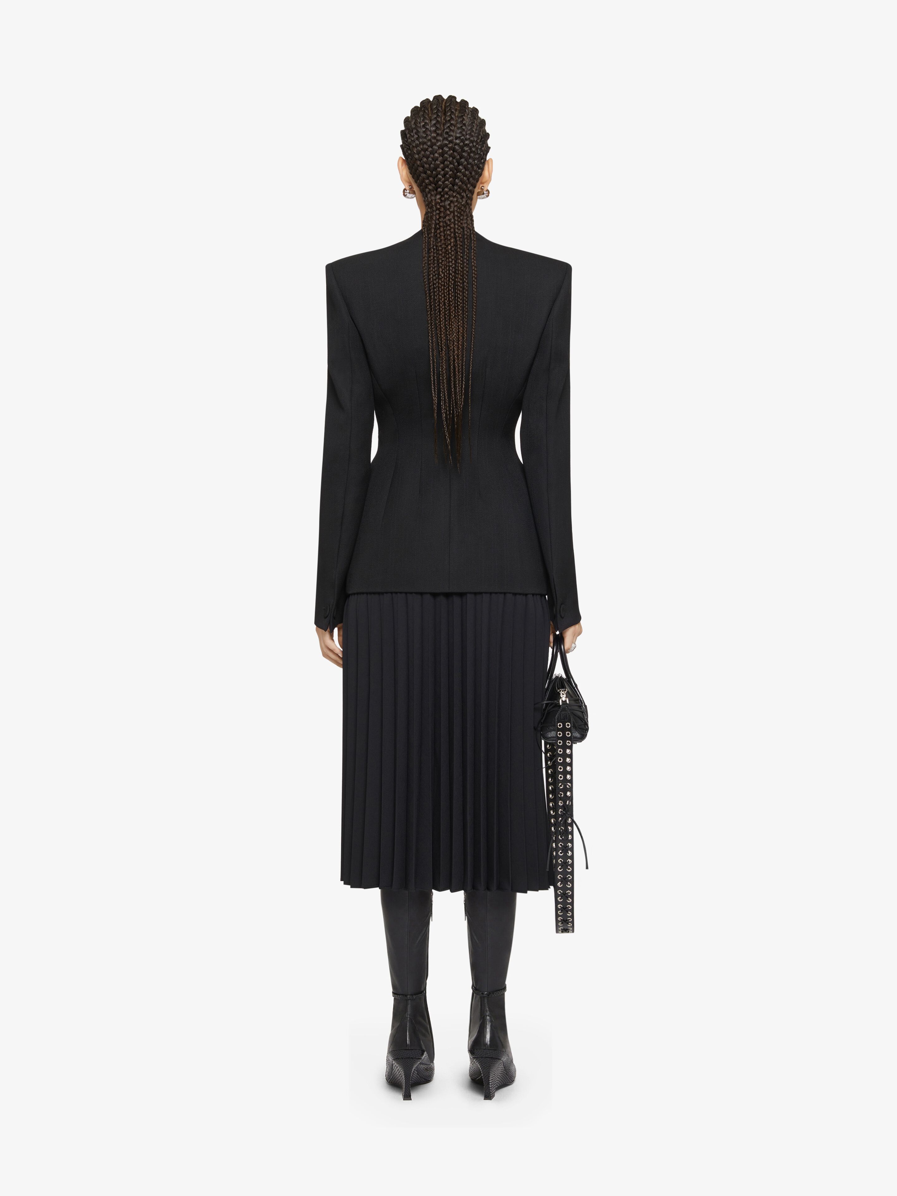 Givenchy Pleated Skirt In Wool With 4 Detail In Black