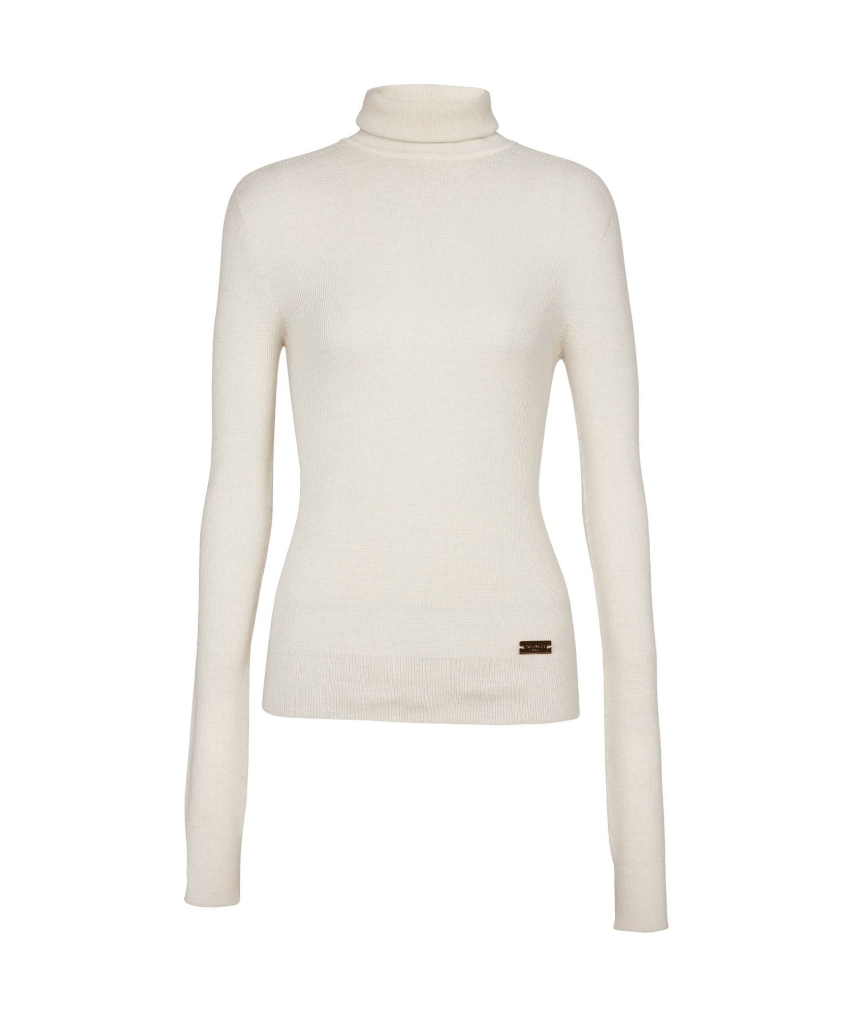 Shop Balmain Knitted Turtleneck Sweater In White