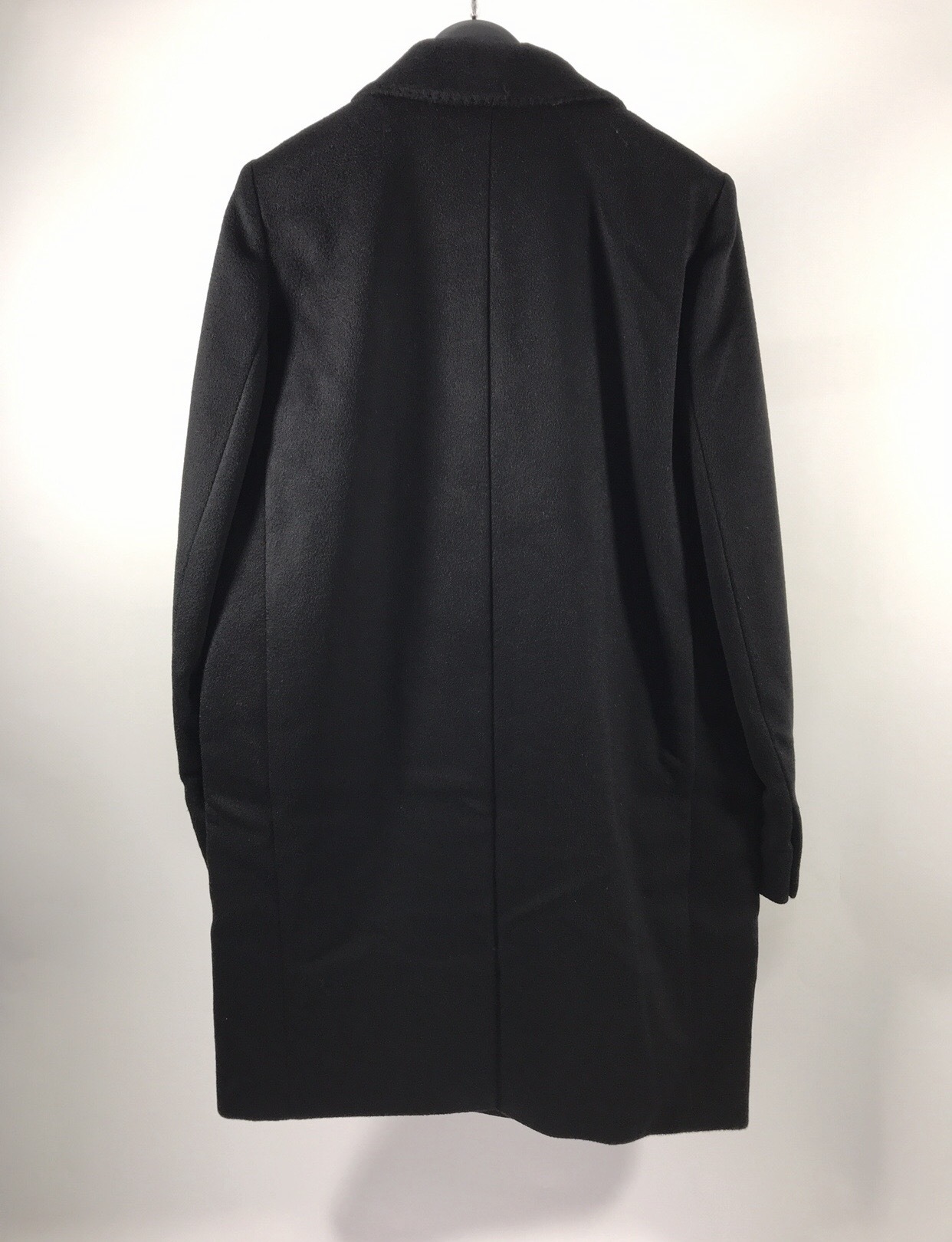 Max Mara Long-sleeved Wool Coat In Black