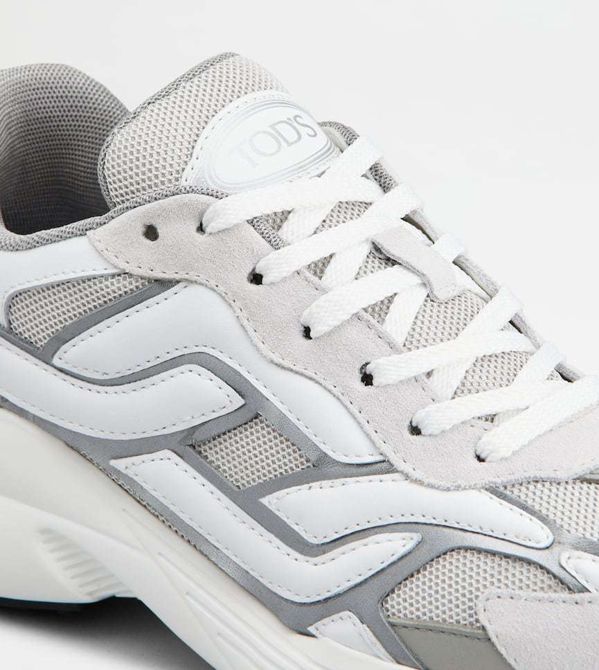Tod's Multicolor Leather And Mesh Sneakers In White
