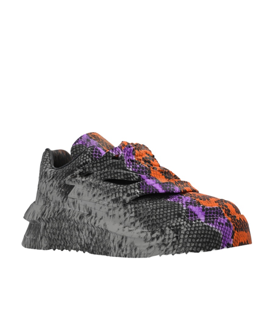 Versace Odissea Python Greca-print Sneakers In Black