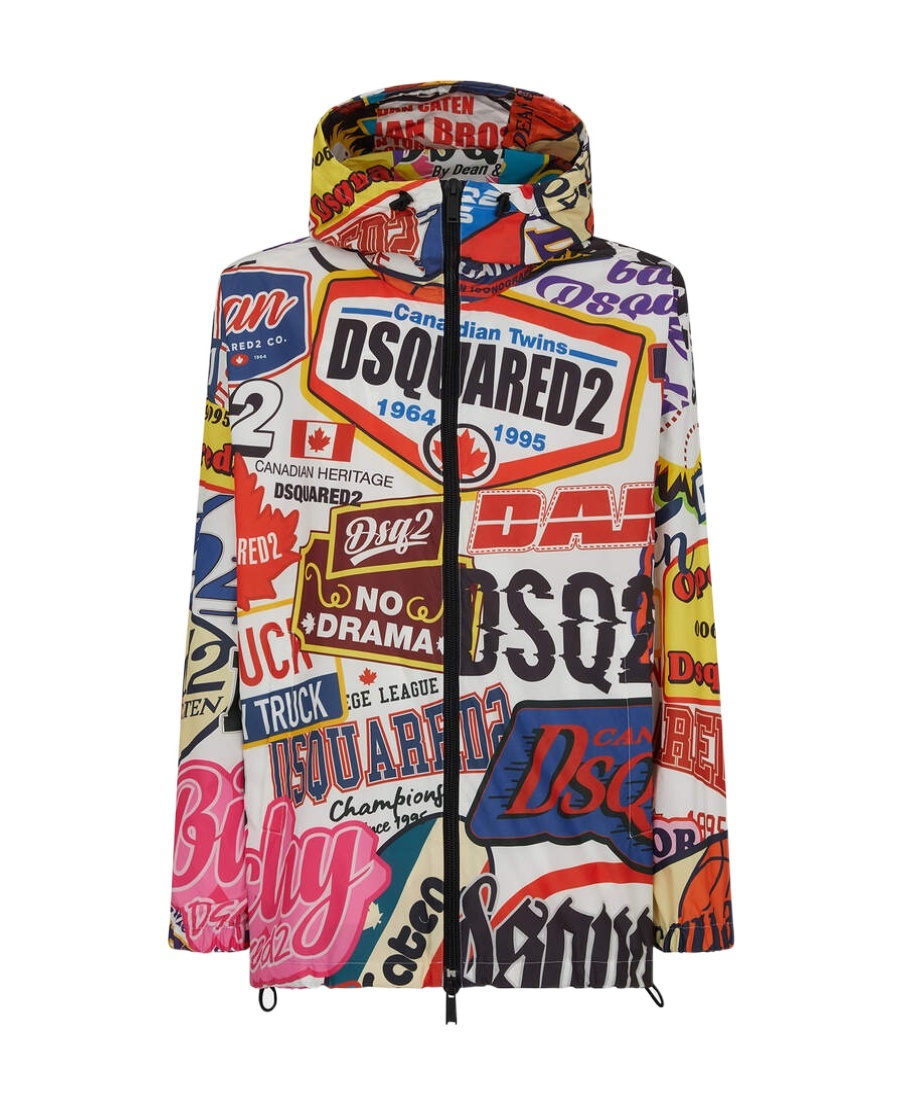 Dsquared2 Graphic-print Hooded Jacket In Multicolor
