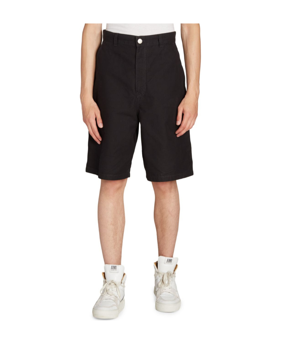 Shop Ami Alexandre Mattiussi Bermuda Knee-length Shorts In Black