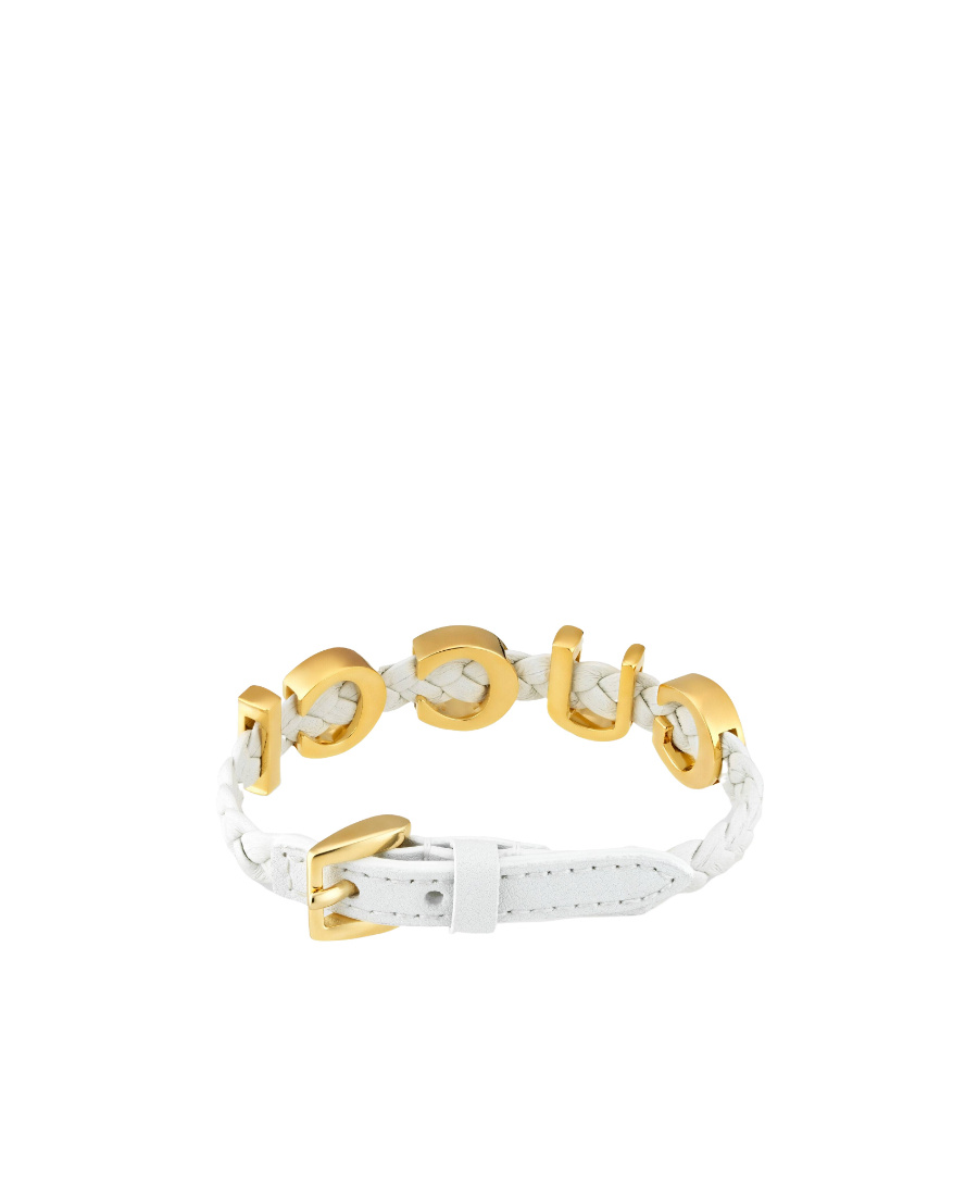 Gucci Logo-plaque Bracelet In White