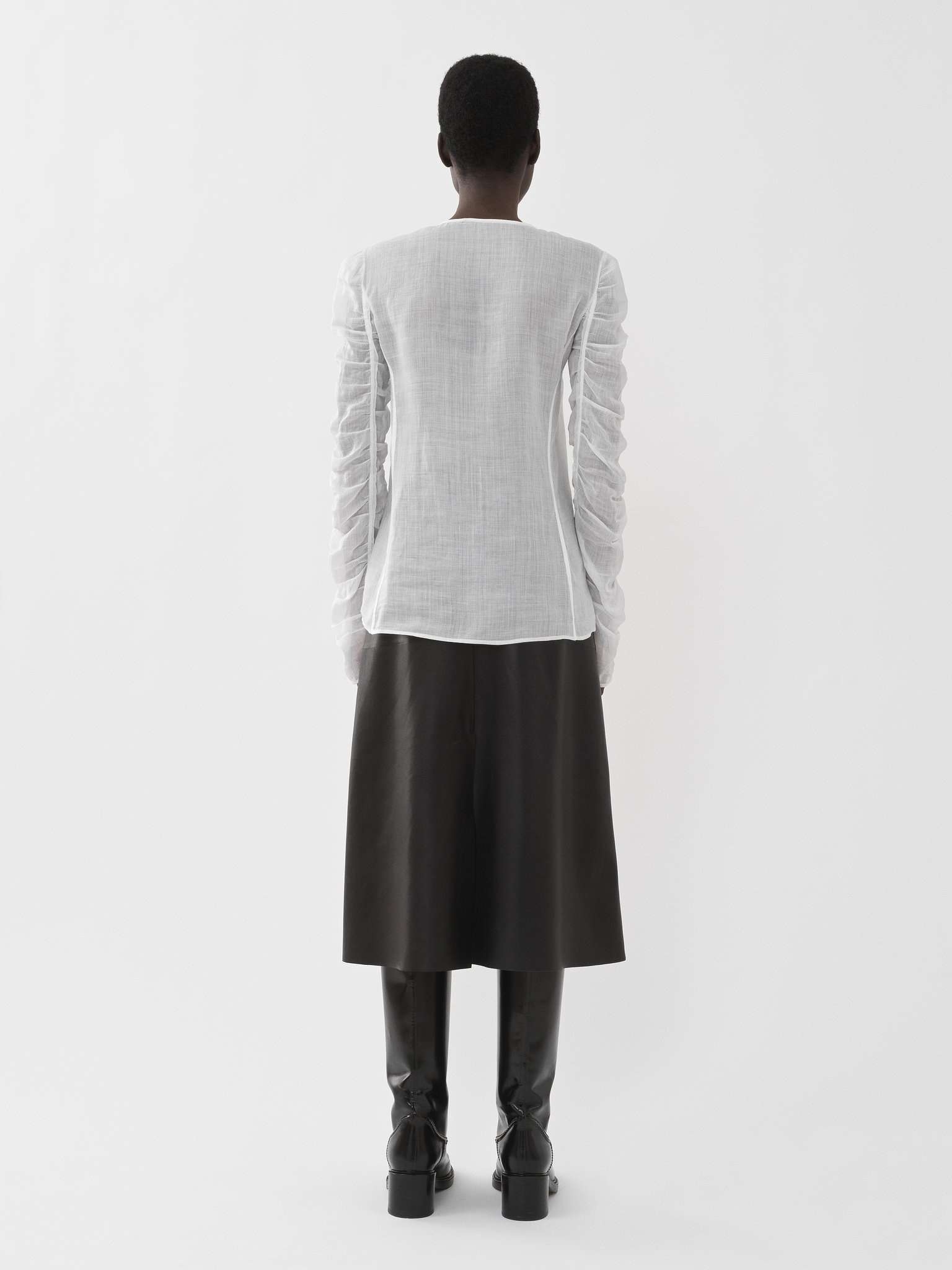 Chloé Collarless Shirt In White