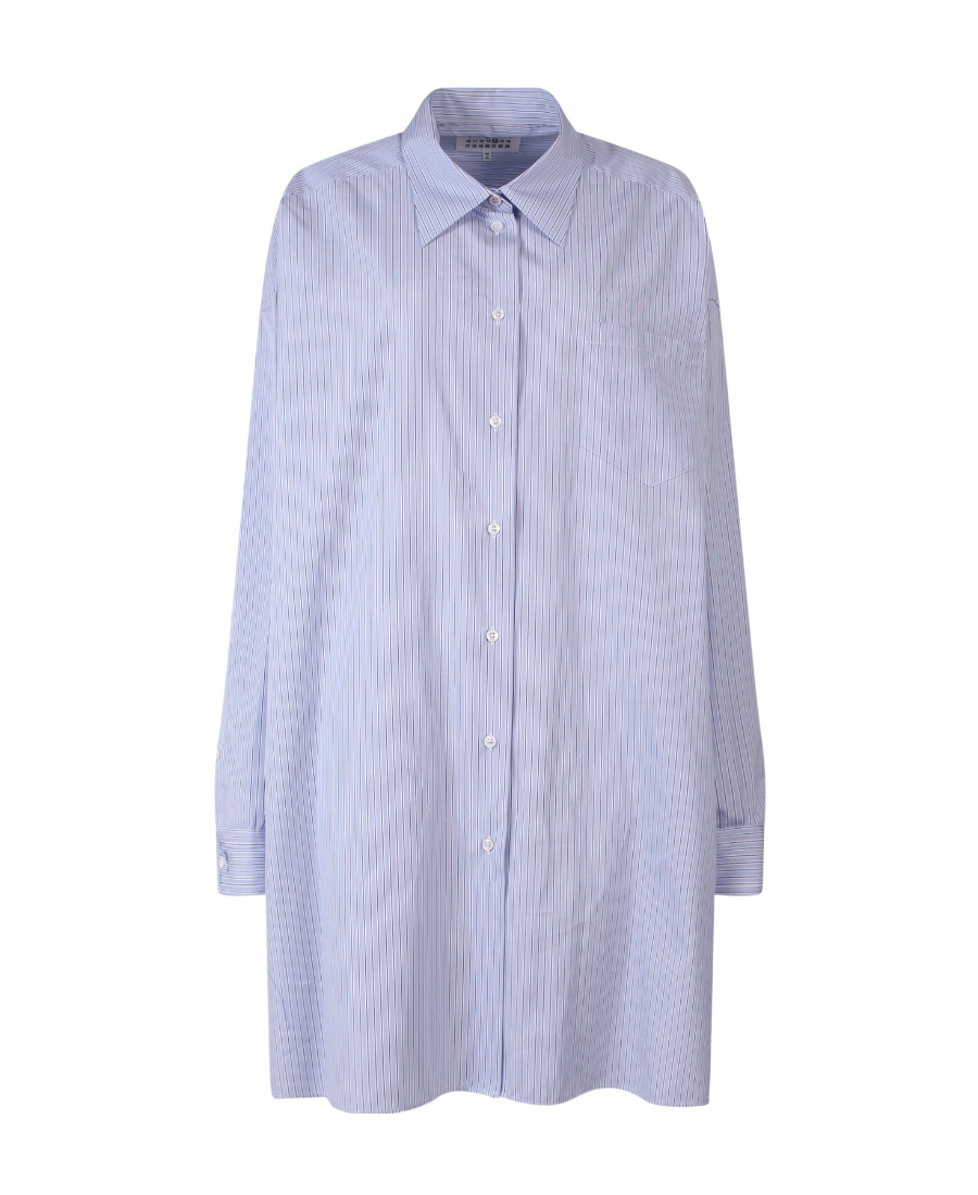 Maison Margiela Oversized Striped Shirt In Purple