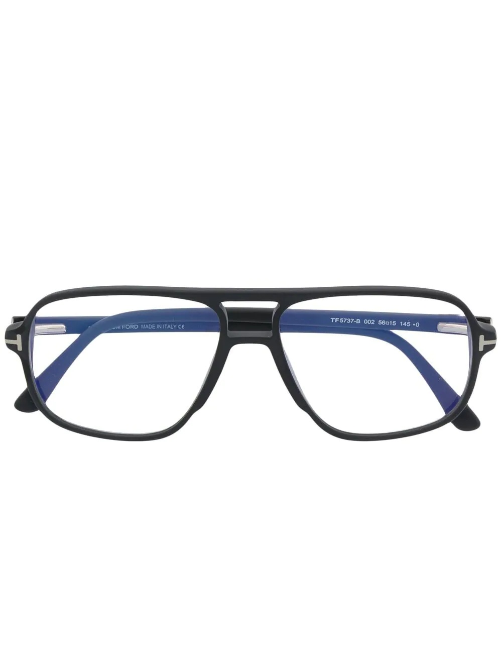 Tom Ford Ft5737-b Aviator-frame Glasses In Gray