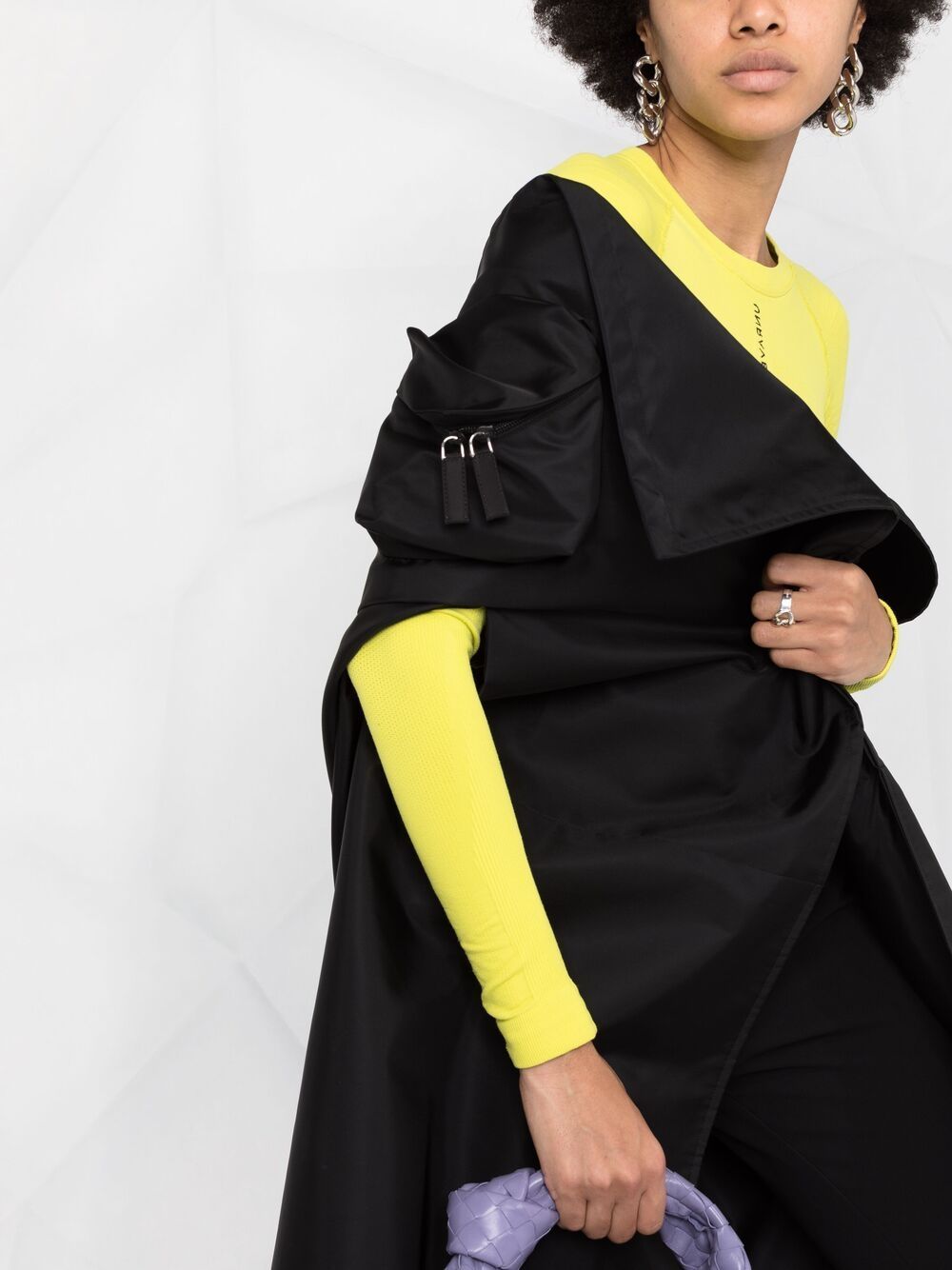 Prada Re-nylon Gabardine Cape In Black