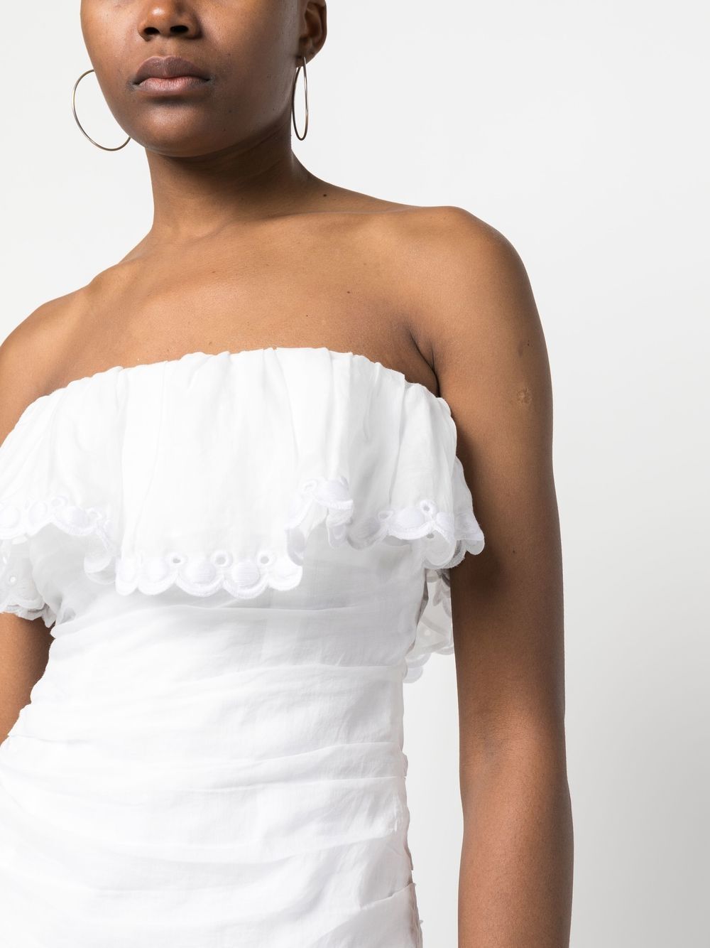 Isabel Marant Ruffle Detail Sleeveless Top In White