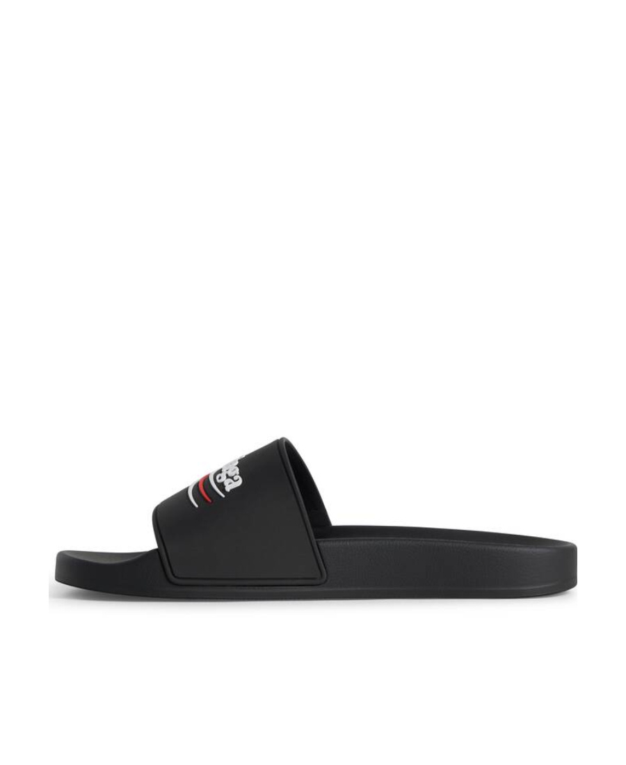 Balenciaga Political Campaign Pool Slides In Black