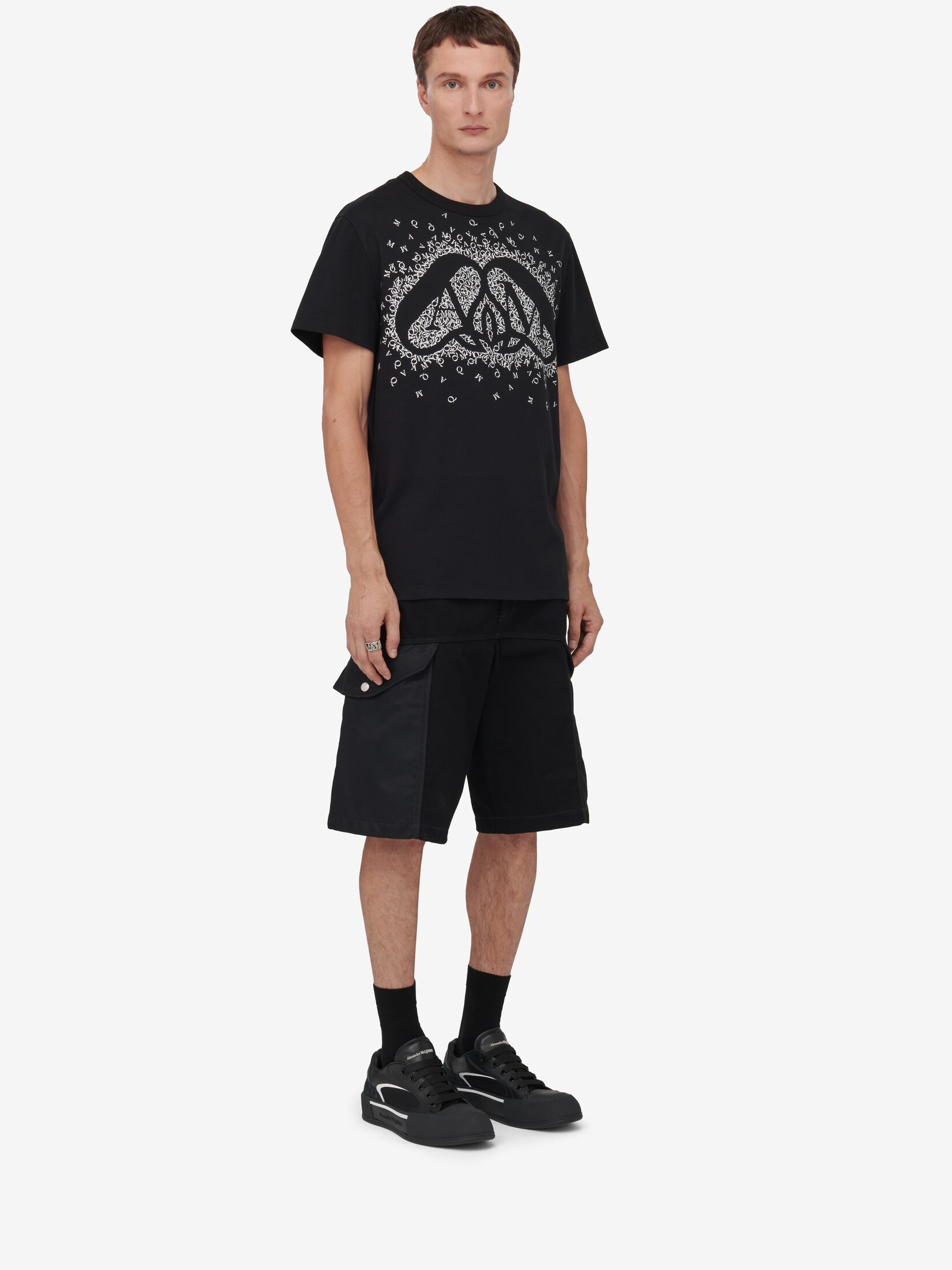 Alexander Mcqueen Exploded Charm T-shirt In Black