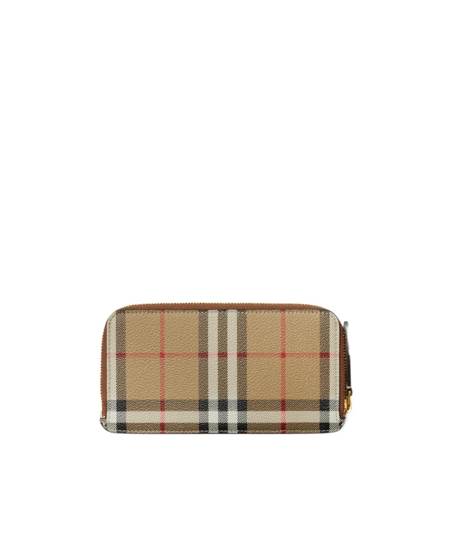 Burberry Vintage Check-pattern Zipped Wallet In Nude