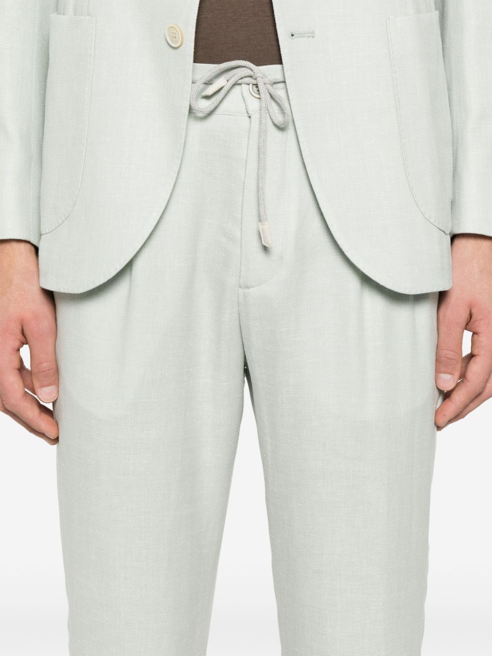 Eleventy Single-breasted Suit In Green