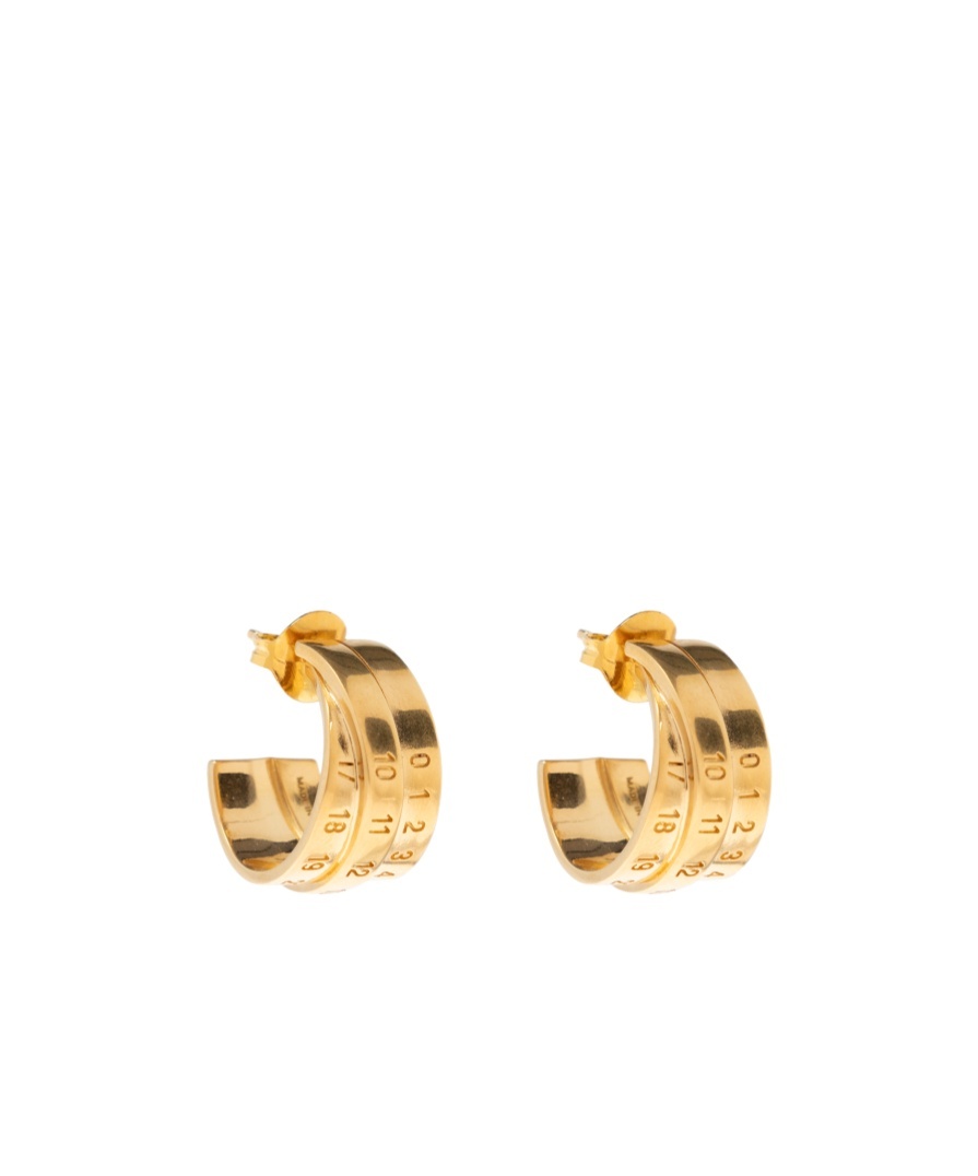 Mm6 Maison Margiela Triple-logo Earrings In Yellow
