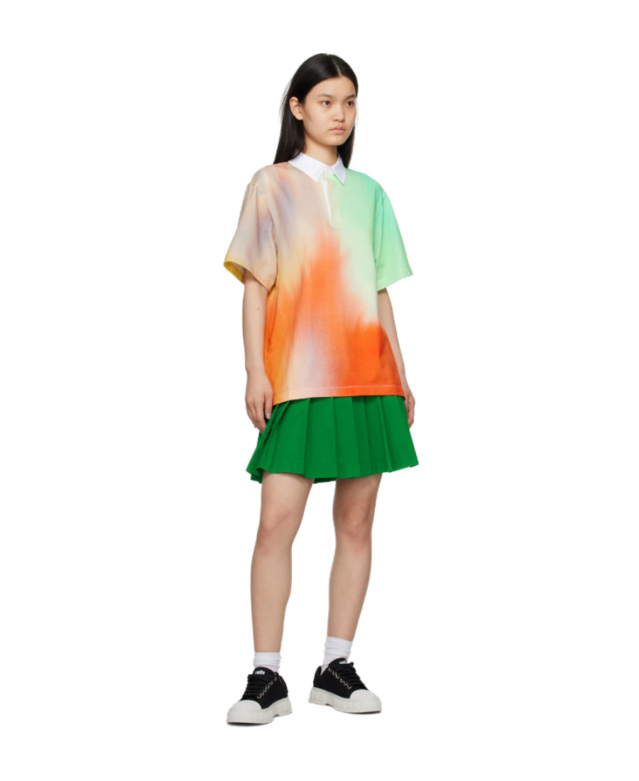Maison Kitsuné Graded Pattern Polo Shirt In White