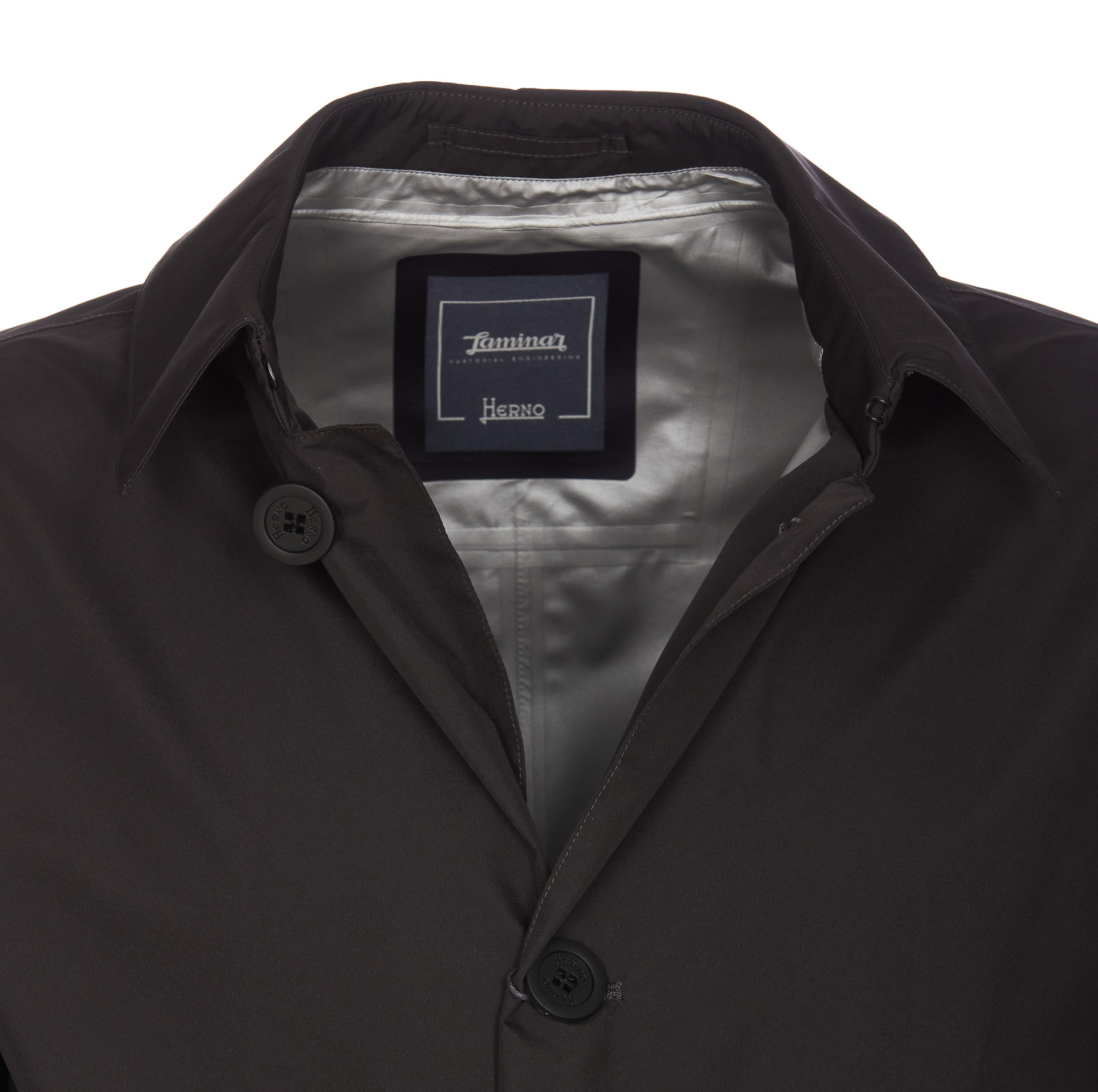 Herno Buttoned Lightweight Jacket In Black