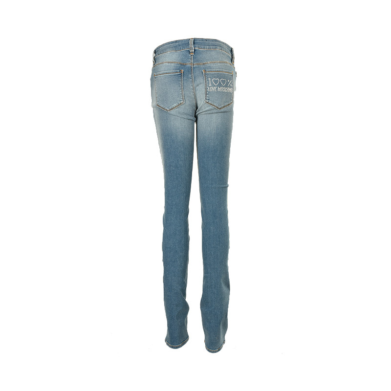 Moschino Logo Jeans In Gray