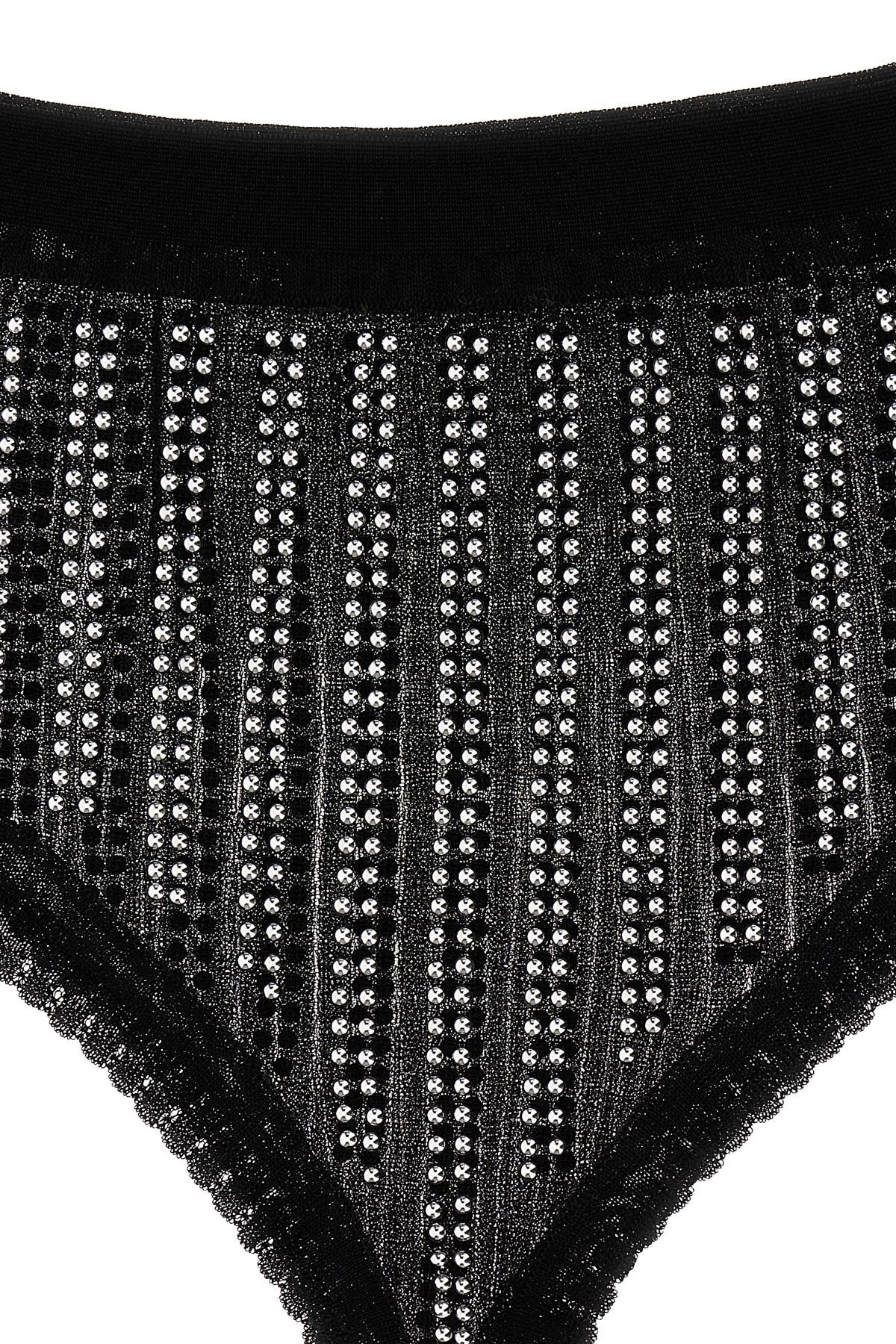 Rabanne Bead-embellished High Waist Briefs In Black