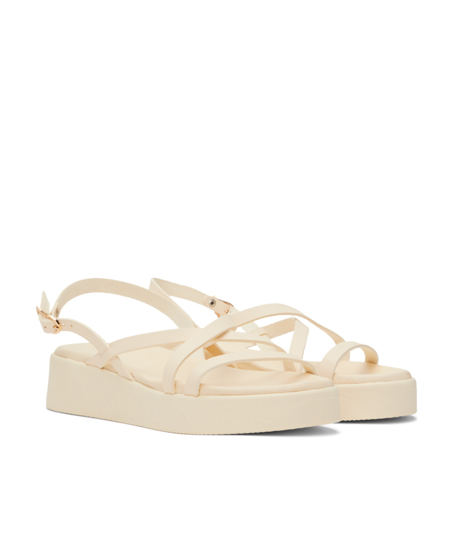 Ancient Greek Sandals Crossover-strap Leather Sandals In Nude