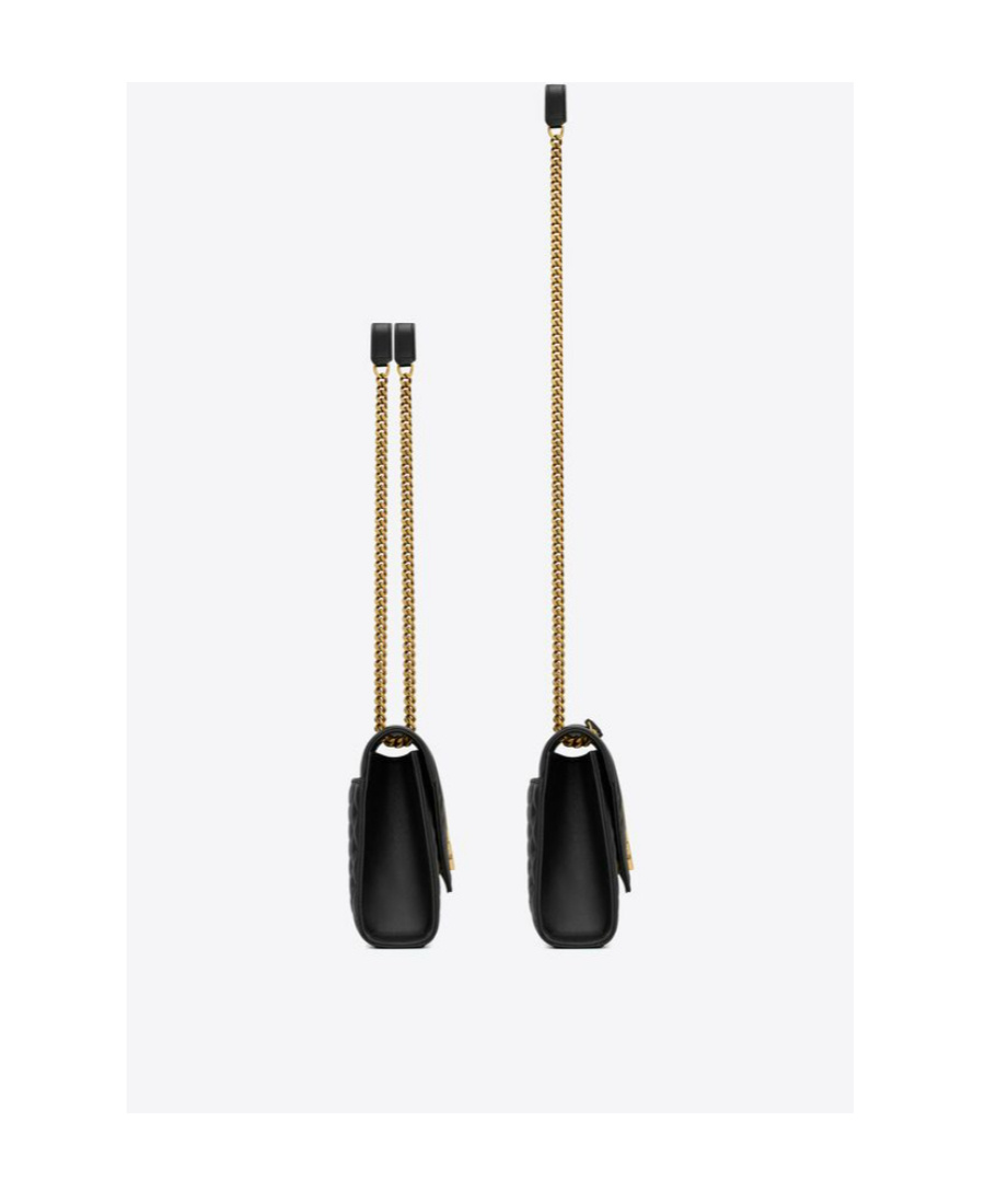 Saint Laurent Medium Envelope Leather Shoulder Bag In Black