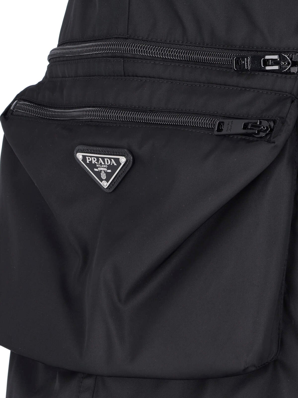 Prada Triangle-plaque Cargo Shorts In Black